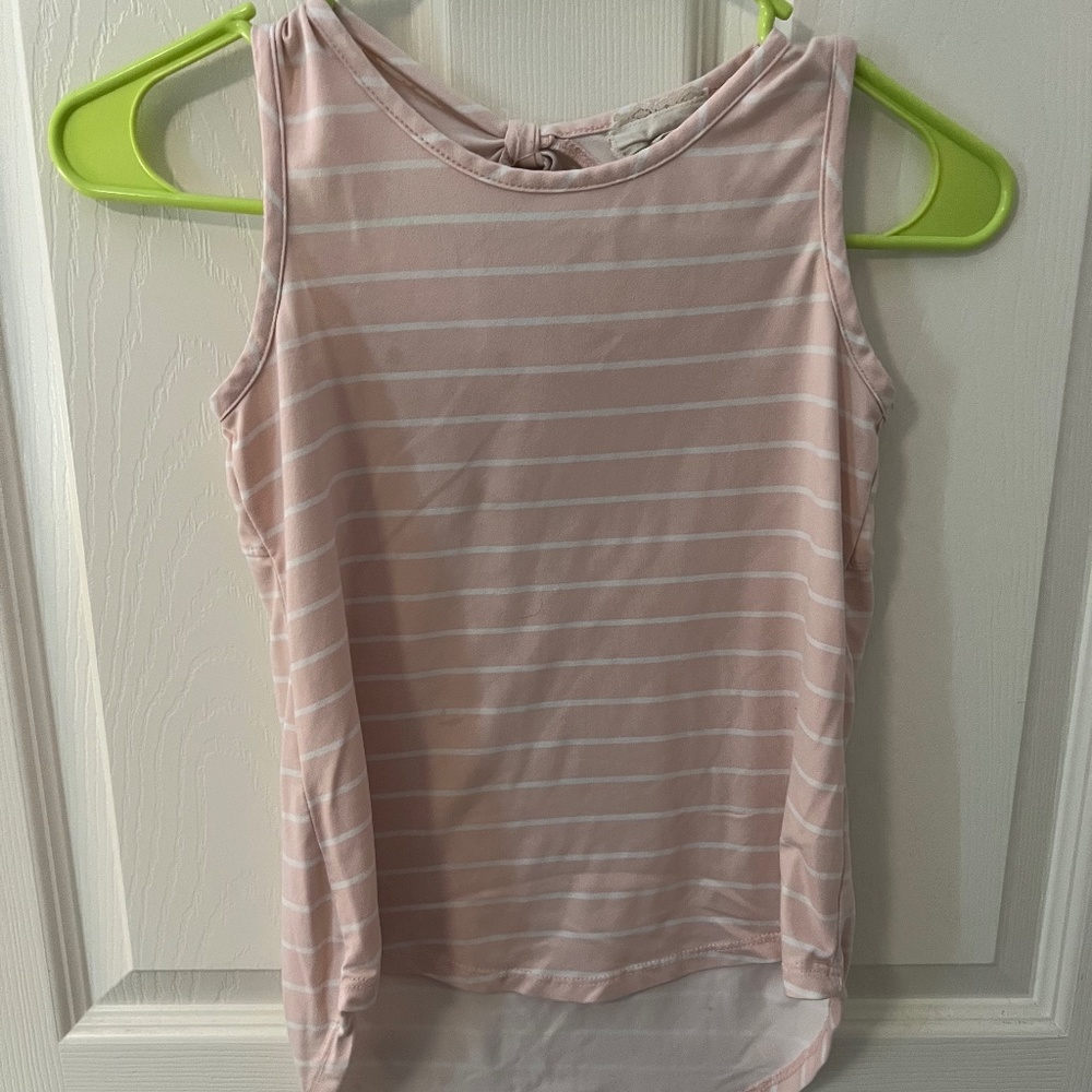 Blush pink, striped tank top